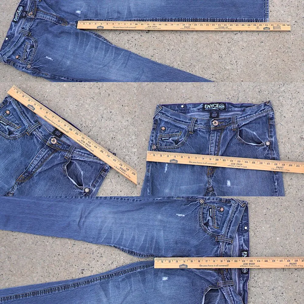 Vintage Y2K Enyce Jeans Size 34 Low Rise Relaxed Fit 100% Cotton Denim Hip Hop